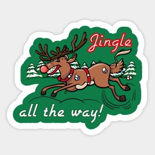 Jingle All the Way Sleigh Bells Christmas Time Sticker